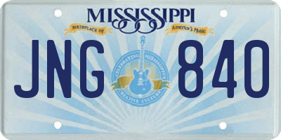 MS license plate JNG840