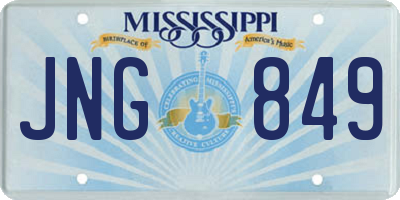 MS license plate JNG849