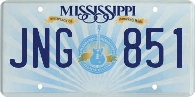 MS license plate JNG851
