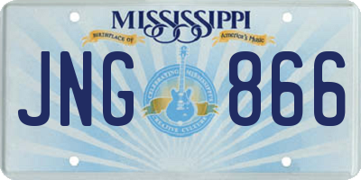 MS license plate JNG866