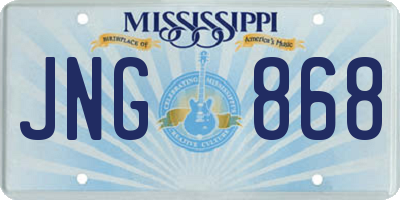 MS license plate JNG868