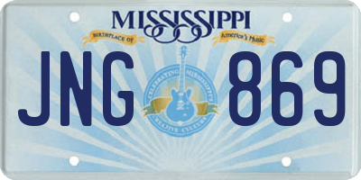 MS license plate JNG869