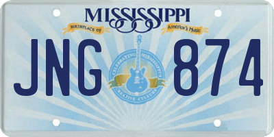 MS license plate JNG874