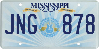 MS license plate JNG878