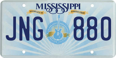 MS license plate JNG880