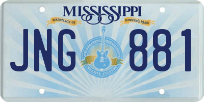 MS license plate JNG881
