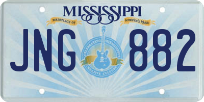 MS license plate JNG882