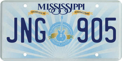 MS license plate JNG905