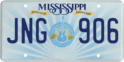 MS license plate JNG906