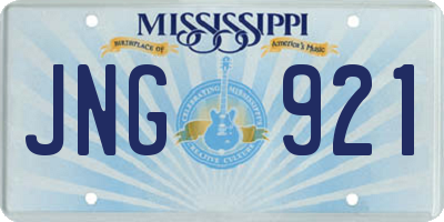 MS license plate JNG921