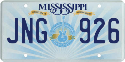 MS license plate JNG926