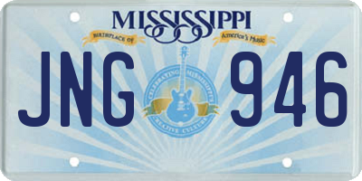 MS license plate JNG946