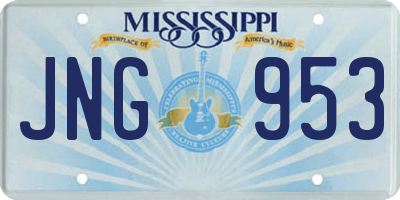 MS license plate JNG953