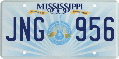 MS license plate JNG956