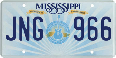 MS license plate JNG966