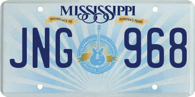 MS license plate JNG968