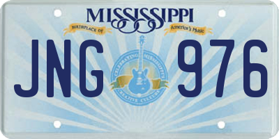 MS license plate JNG976