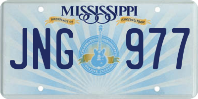 MS license plate JNG977