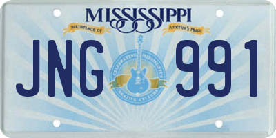 MS license plate JNG991