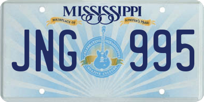MS license plate JNG995
