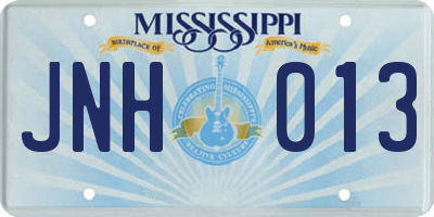 MS license plate JNH013