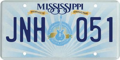 MS license plate JNH051