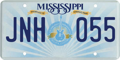 MS license plate JNH055