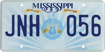 MS license plate JNH056