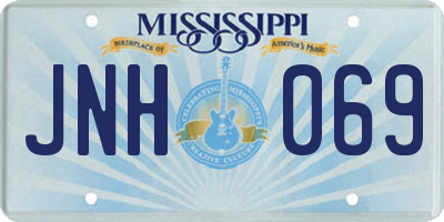 MS license plate JNH069