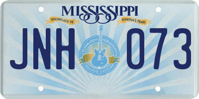 MS license plate JNH073