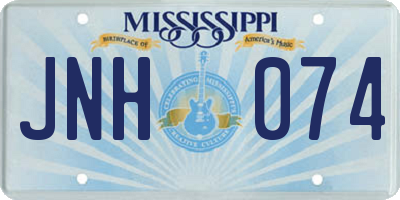 MS license plate JNH074