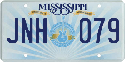 MS license plate JNH079