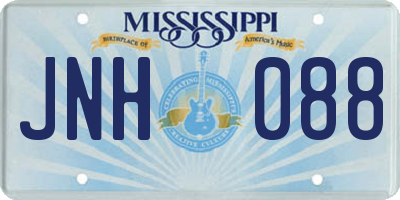 MS license plate JNH088