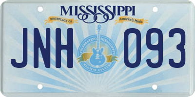 MS license plate JNH093