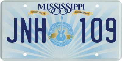 MS license plate JNH109