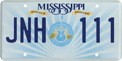 MS license plate JNH111