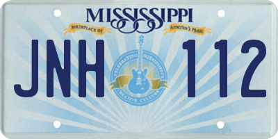 MS license plate JNH112