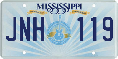 MS license plate JNH119