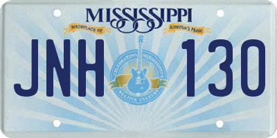 MS license plate JNH130