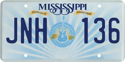 MS license plate JNH136