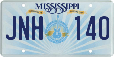 MS license plate JNH140