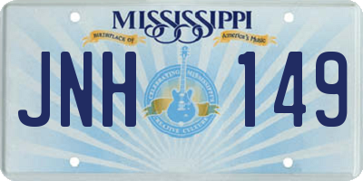 MS license plate JNH149