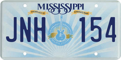 MS license plate JNH154
