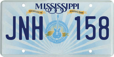 MS license plate JNH158
