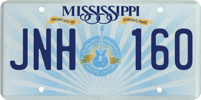 MS license plate JNH160