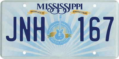 MS license plate JNH167