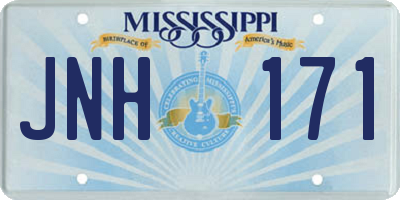 MS license plate JNH171