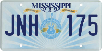 MS license plate JNH175