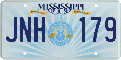 MS license plate JNH179
