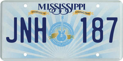 MS license plate JNH187